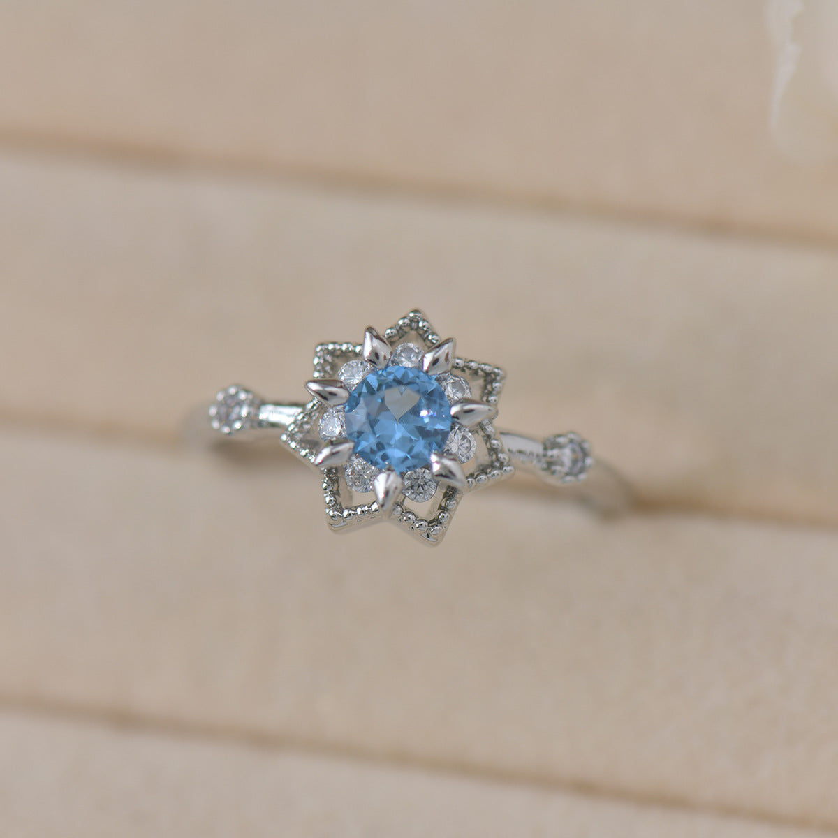 Blue Snowflake Ring