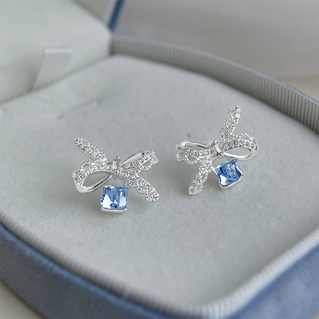Blue Ribbon Earrings