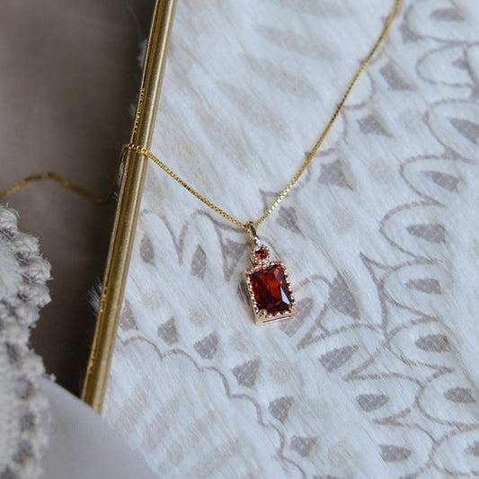 Ruby Necklace (Solid Silver)