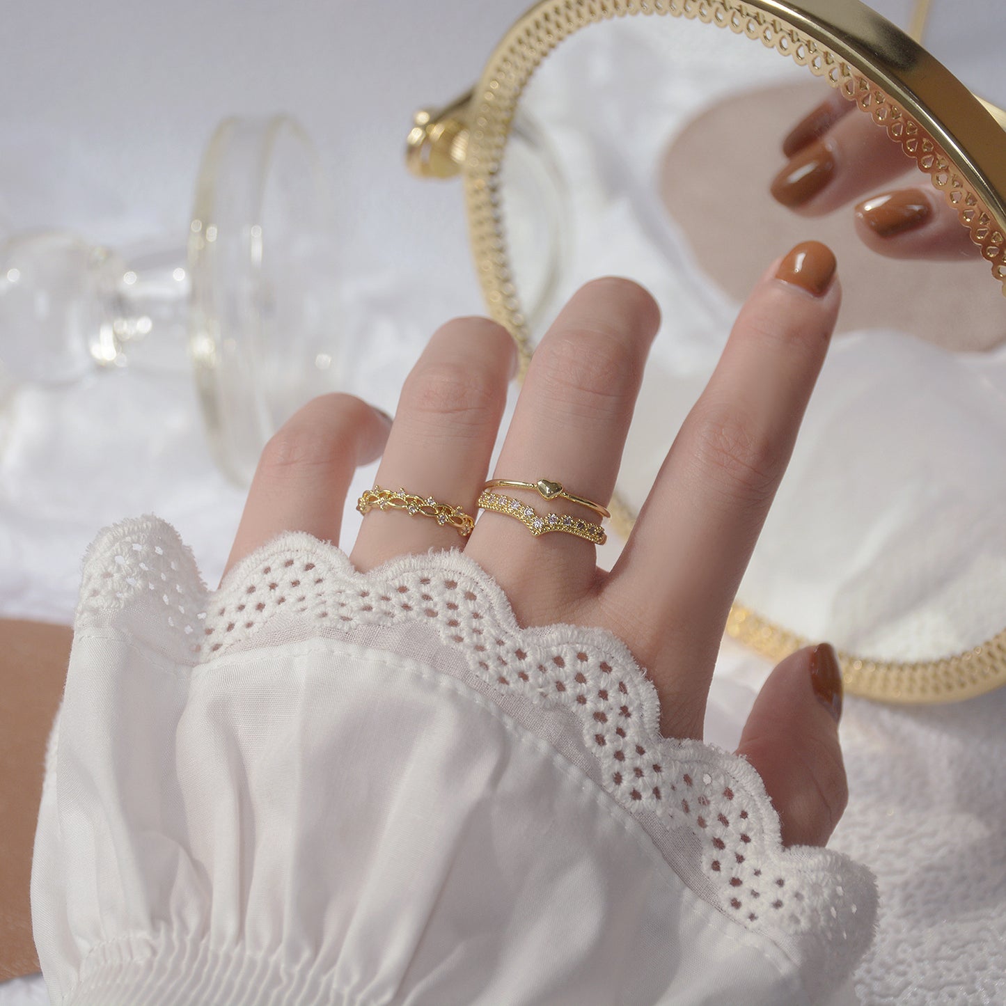 Vintage Heart Ring Set - Yvonne