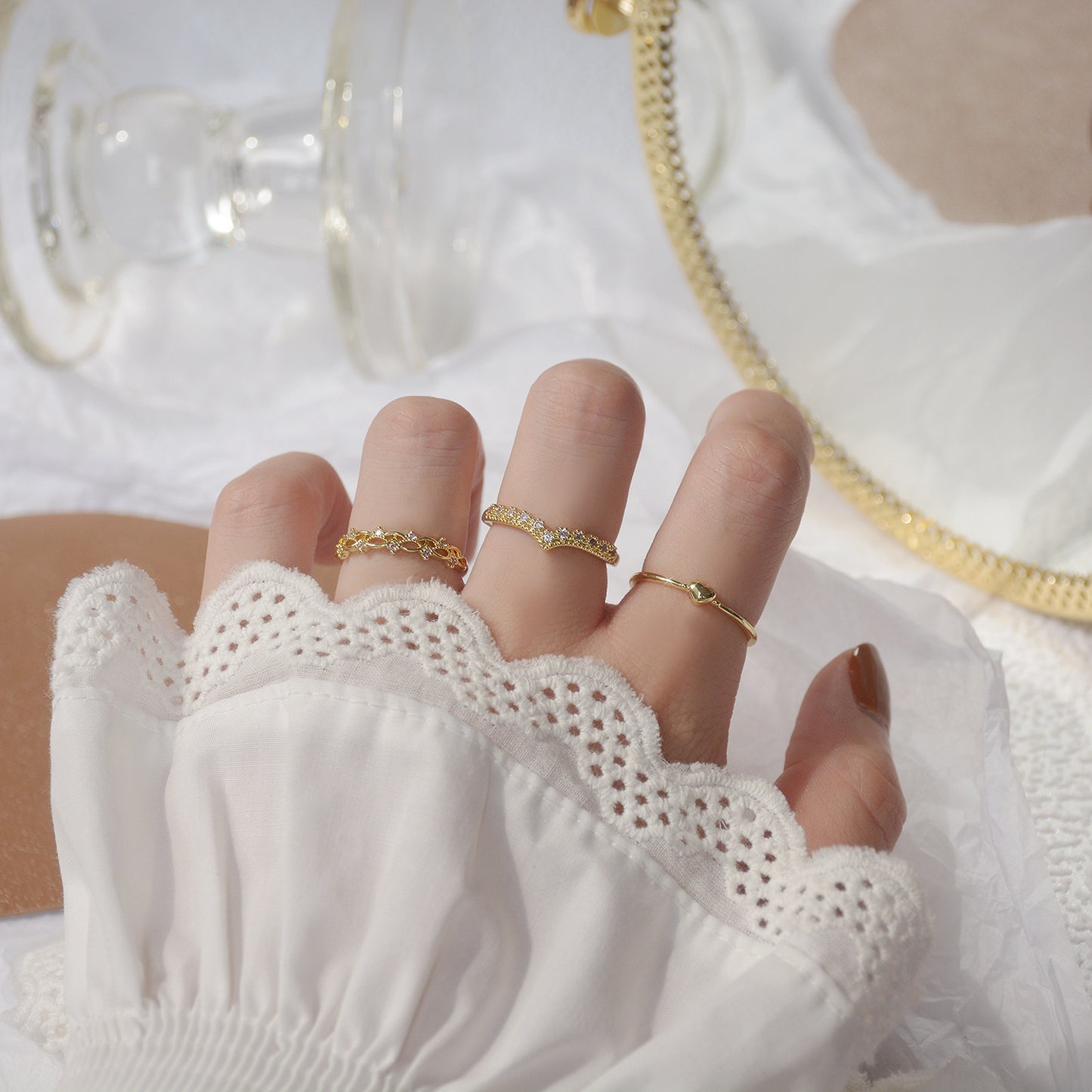 Vintage Heart Ring Set - Yvonne