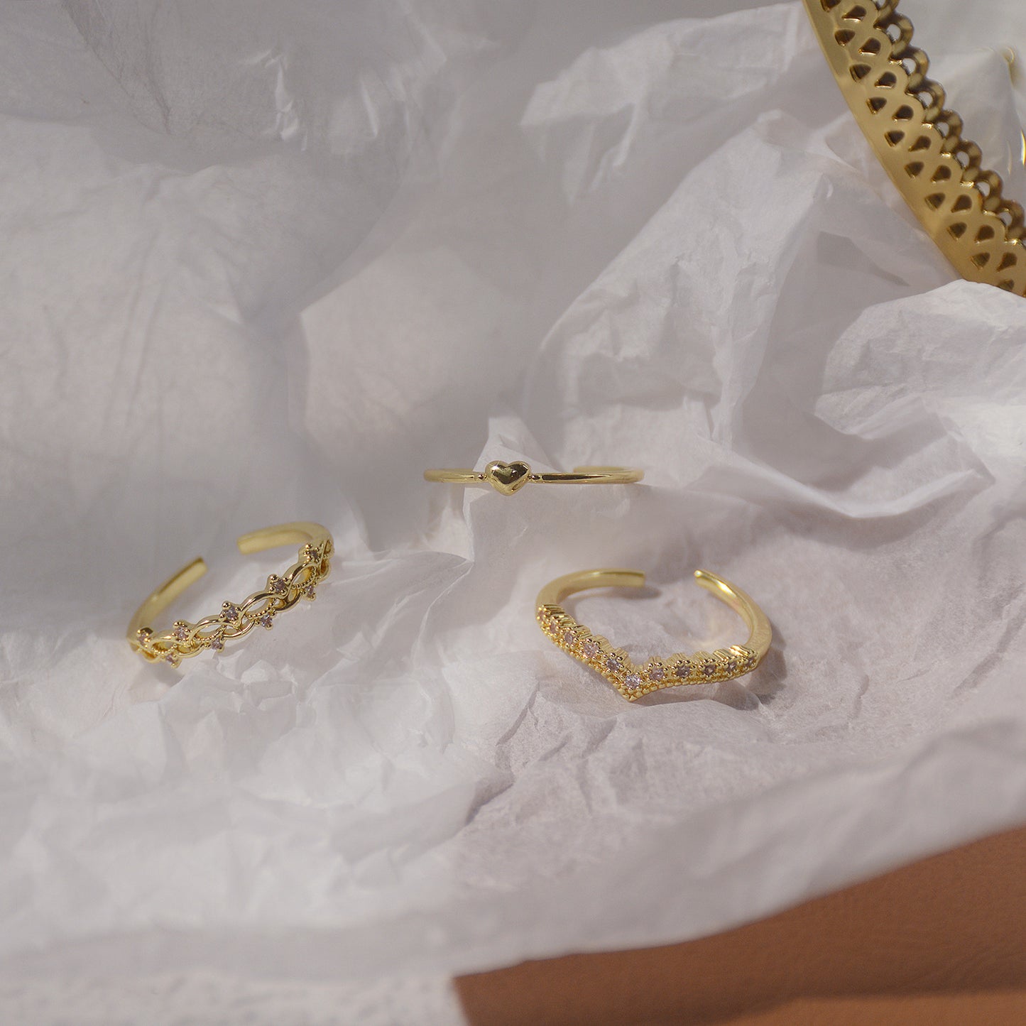 Vintage Heart Ring Set - Yvonne