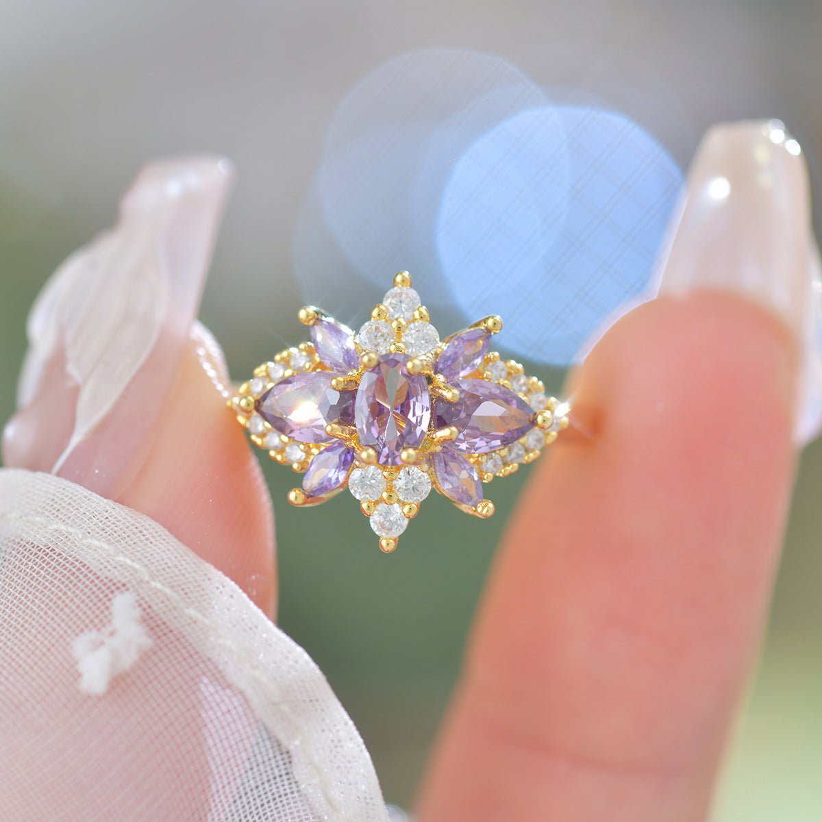 Amethyst Blossom Ring - Gold - Plated - Abbott Atelier
