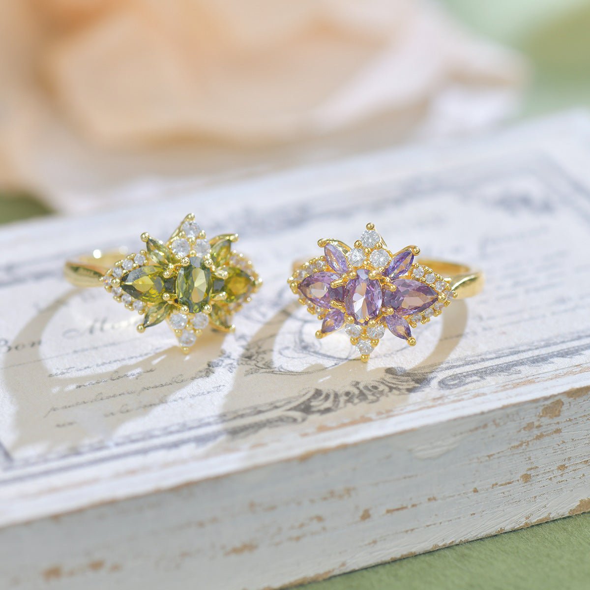Amethyst Blossom Ring - Gold - Plated - Abbott Atelier