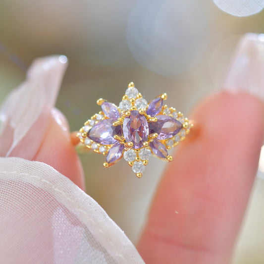 Amethyst Blossom Ring - Gold - Plated - Abbott Atelier