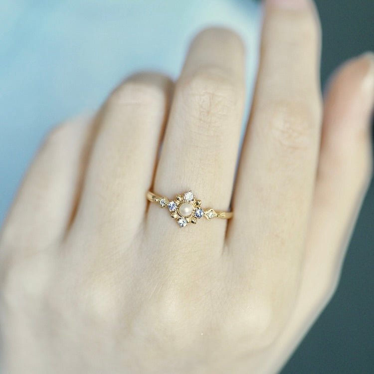 Amethyst Pearl Ring - Gold - Plated - Abbott Atelier