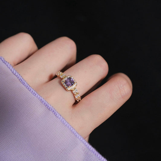 Angelica Amethyst Ring - Gold - Plated - Abbott Atelier