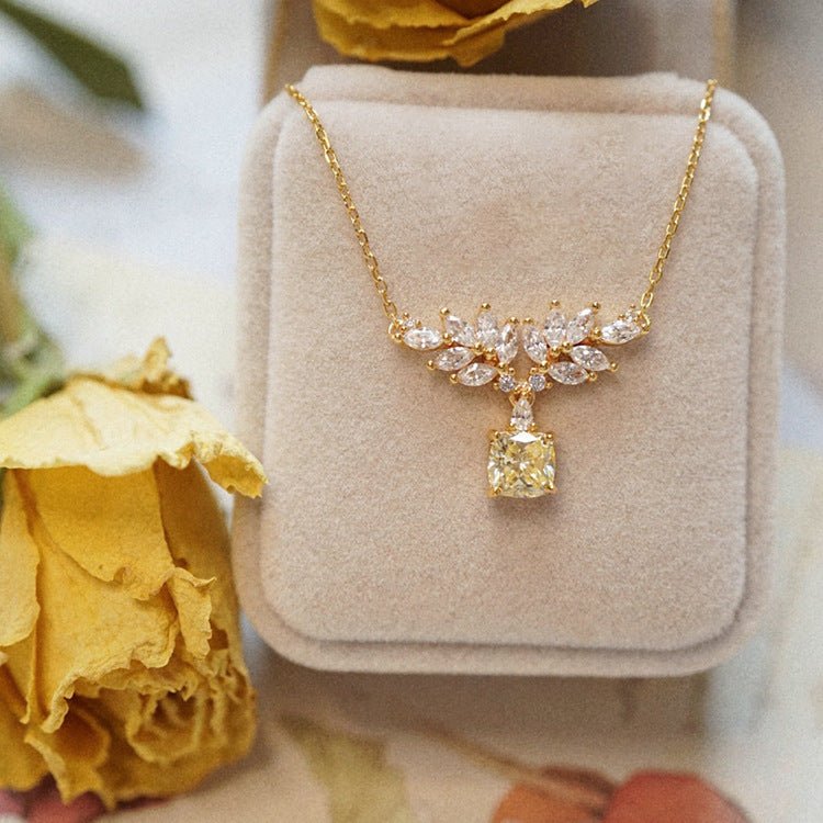 Baroque Citrine Necklace (Solid Silver) - Hypoallergenic - Abbott Atelier