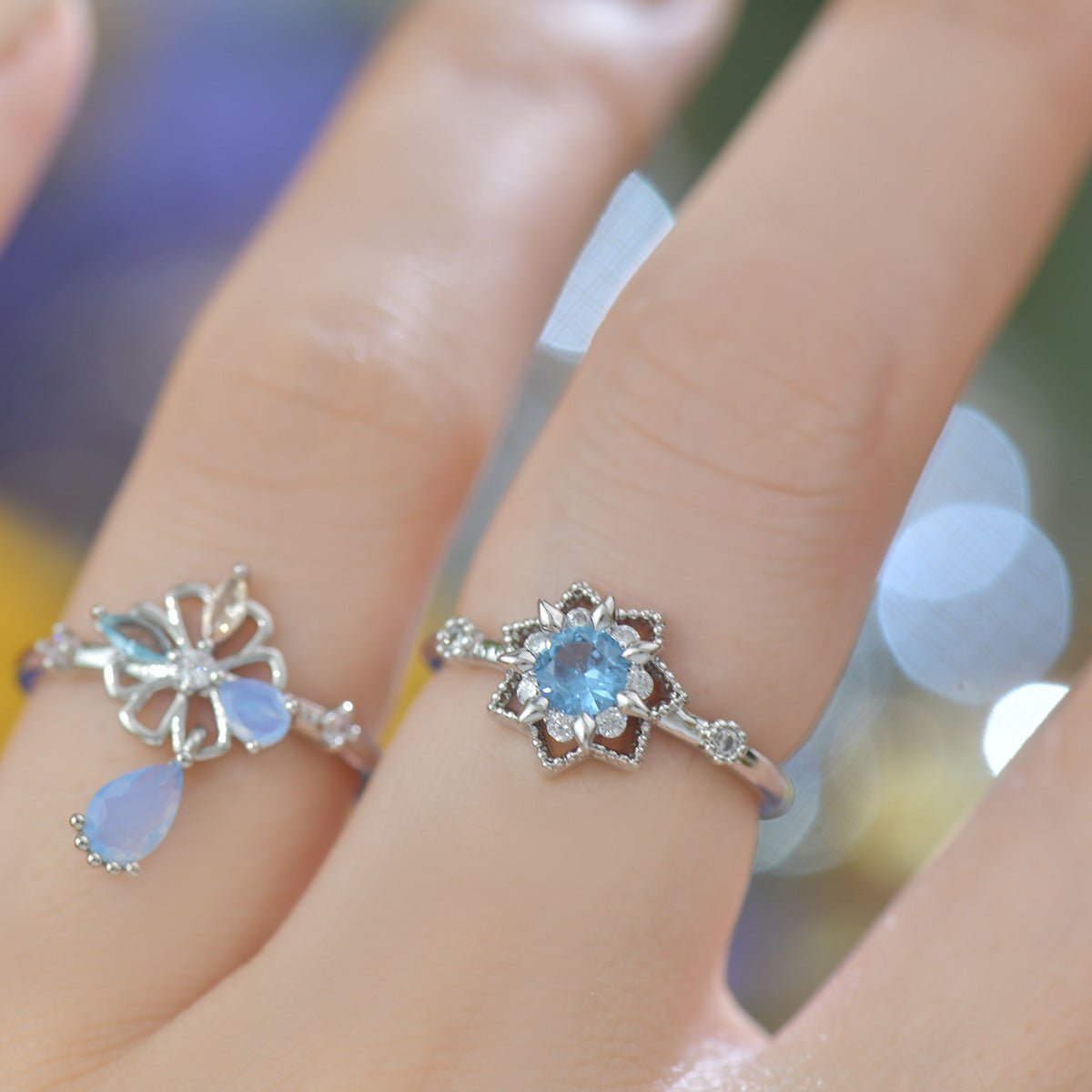 Blue Snowflake Ring - Gold - Plated - Abbott Atelier