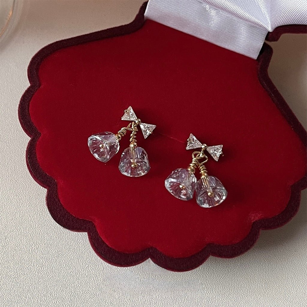 Bow and Bell Earrings - Gold Plated Brass - Abbott Atelier