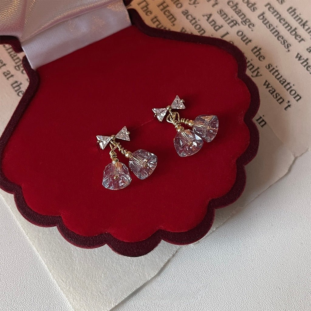 Bow and Bell Earrings - Gold Plated Brass - Abbott Atelier