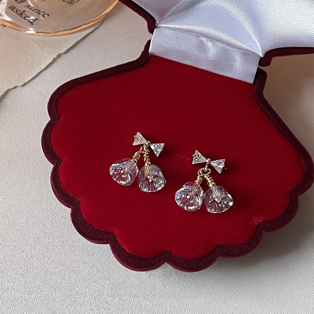 Bow and Bell Earrings - Gold Plated Brass - Abbott Atelier