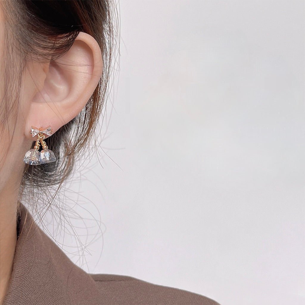 Bow and Bell Earrings - Gold Plated Brass - Abbott Atelier