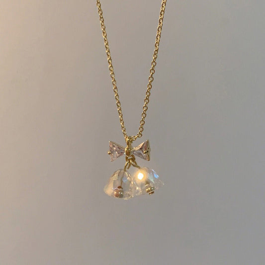 Bow and Bells Necklace - Gold - Plated - Abbott Atelier