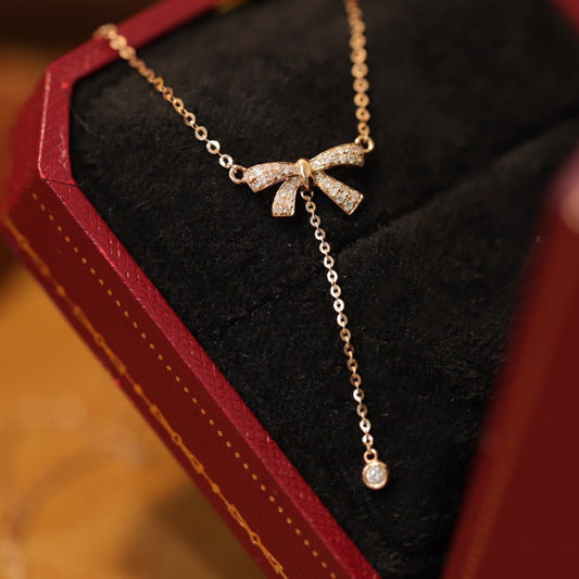 Bow Necklace (Solid Silver) - Hypoallergenic - Abbott Atelier