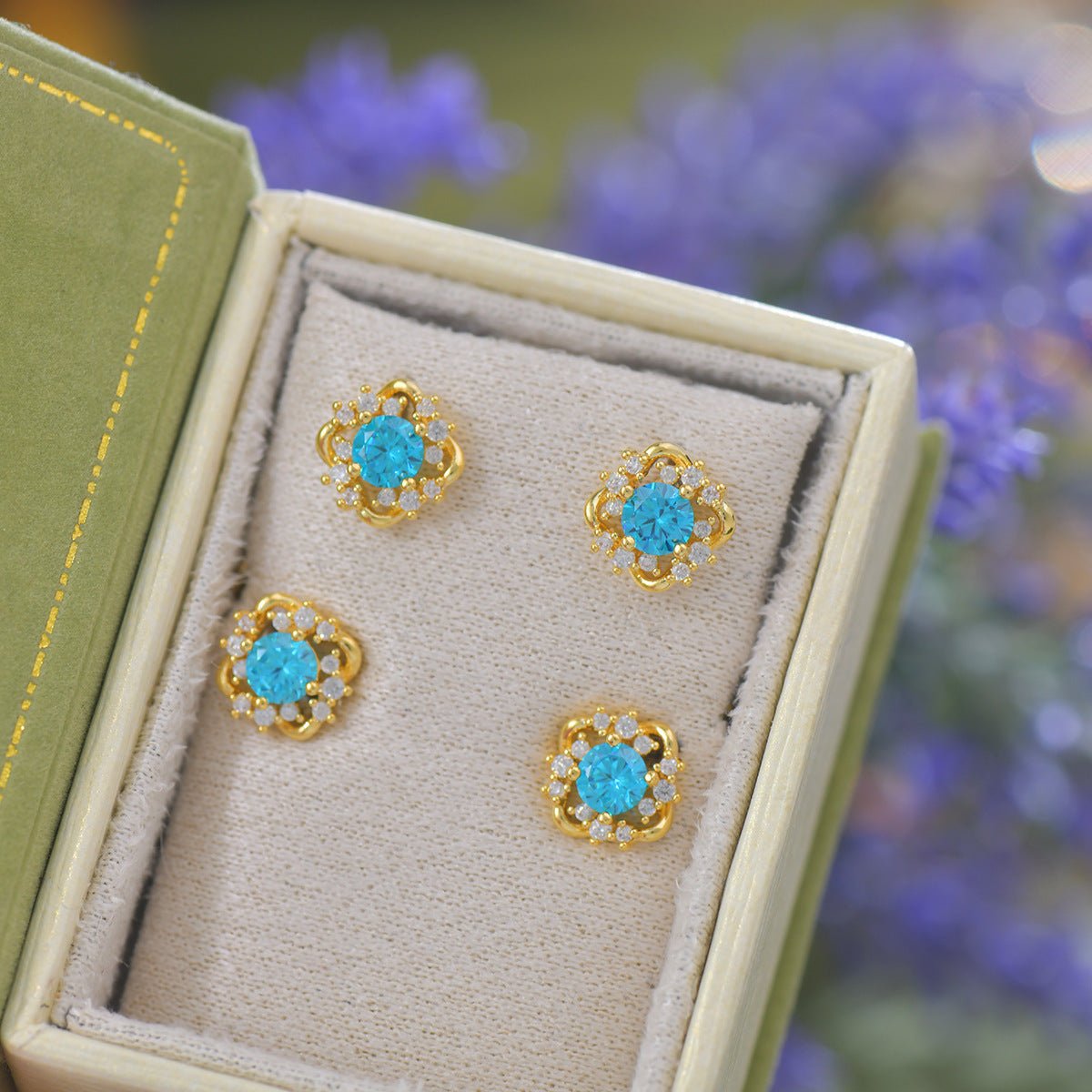 Capri Oceanlight Stud Earrings - Hypoallergenic - Abbott Atelier