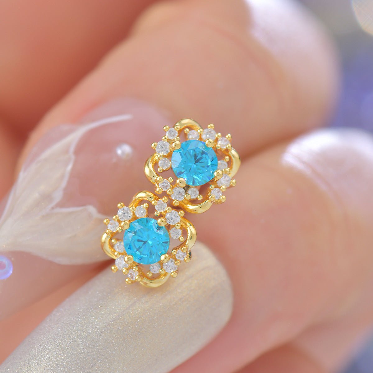 Capri Oceanlight Stud Earrings - Hypoallergenic - Abbott Atelier