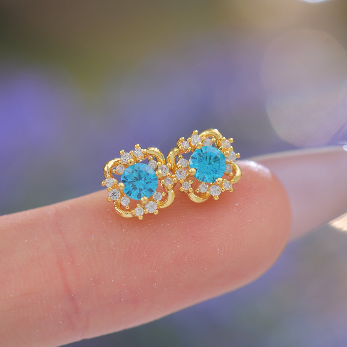 Capri Oceanlight Stud Earrings - Hypoallergenic - Abbott Atelier