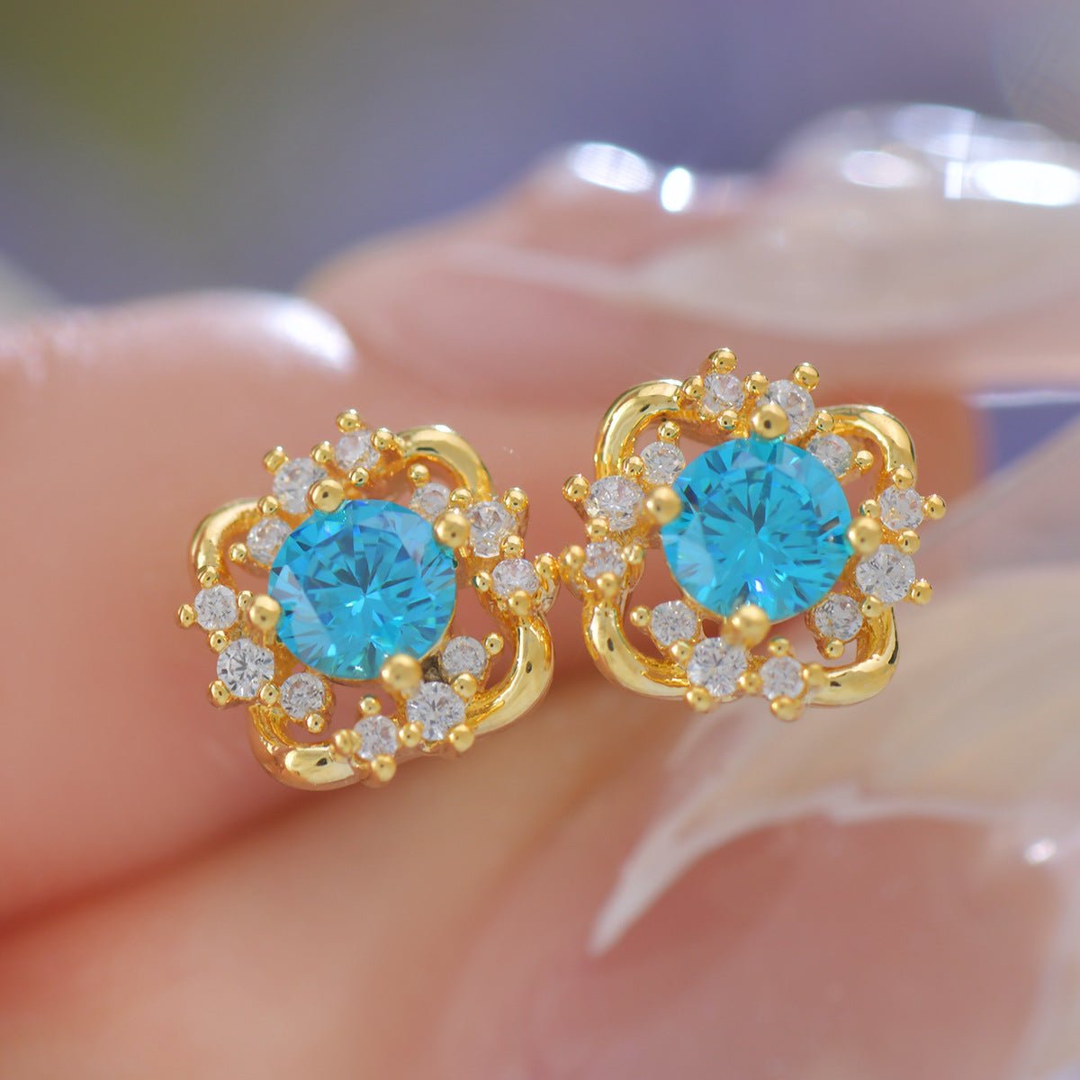 Capri Oceanlight Stud Earrings - Hypoallergenic - Abbott Atelier