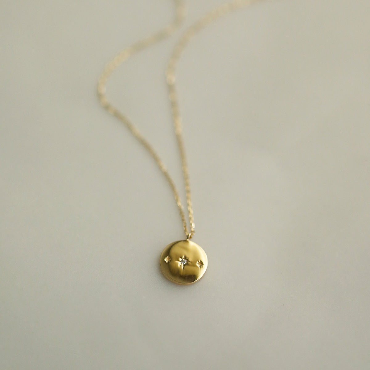 Celestial Coin Pendant Necklace (Solid Silver) - Hypoallergenic - Abbott Atelier