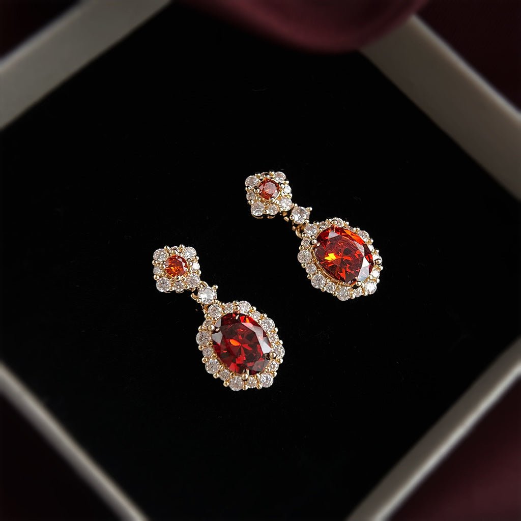 Celine Garnet Earrings - Hypoallergenic - Abbott Atelier