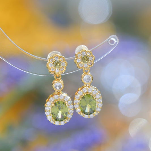 Celine Peridot Earrings - Gold - Plated - Abbott Atelier