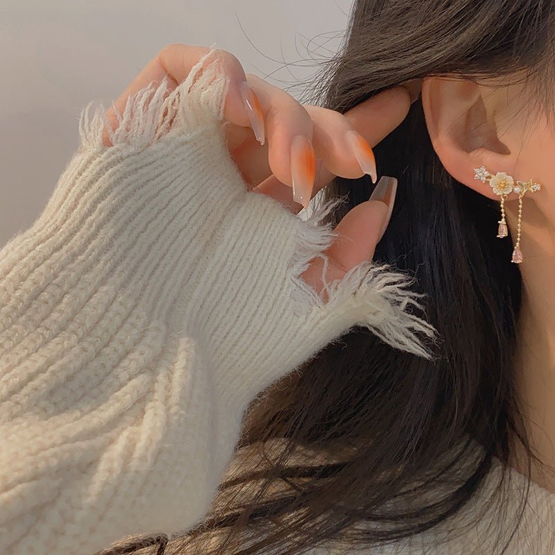 Cherry Blossom Drop Earrings - Gianna - Hypoallergenic - Abbott Atelier