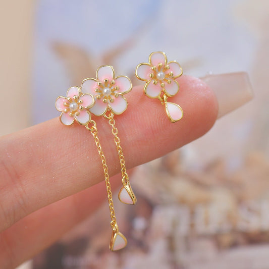 Cherry Blossom Rain Earrings - Gold - Plated - Abbott Atelier