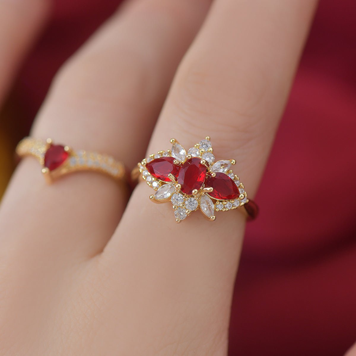 Crimson Tiara Ring - Gold - Plated - Abbott Atelier