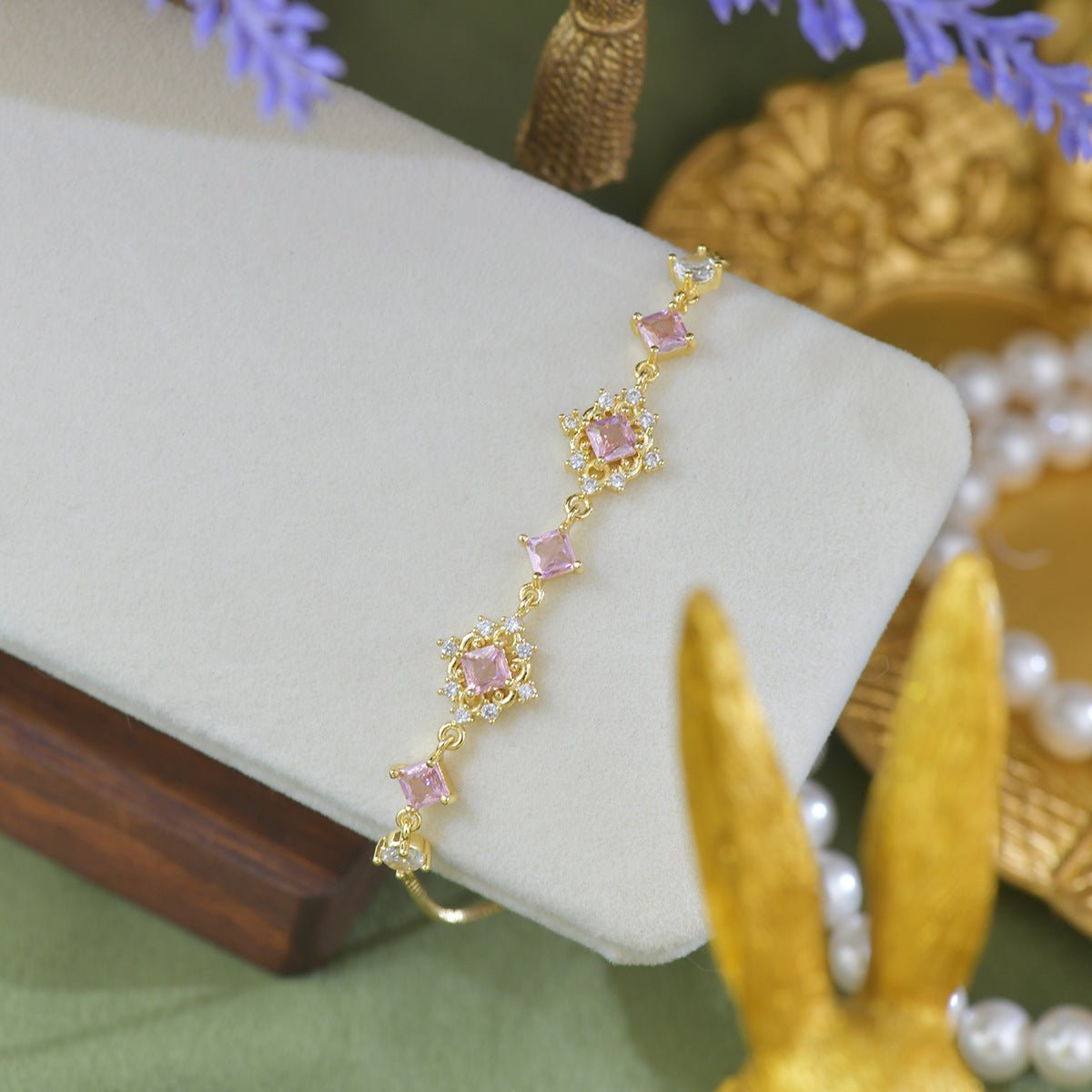 Daphne Bracelet in Pink - Gold Plated - Abbott Atelier