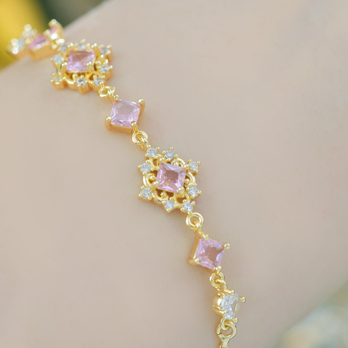 Daphne Bracelet in Pink - Gold Plated - Abbott Atelier