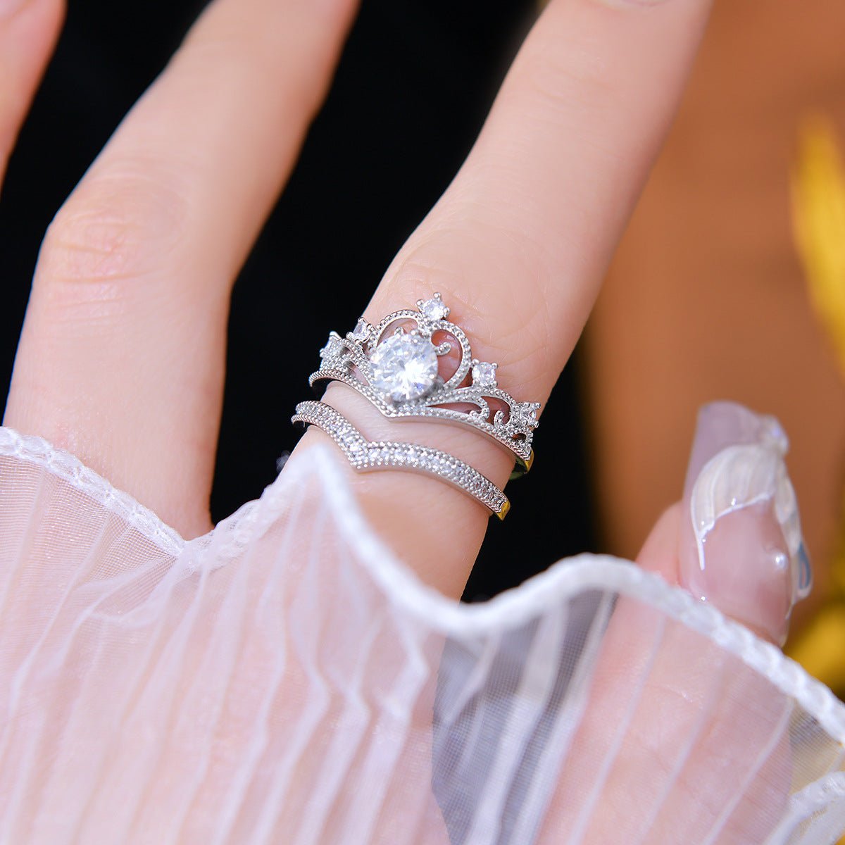 Diamond Tiara Ring Set - Gold - Plated - Abbott Atelier