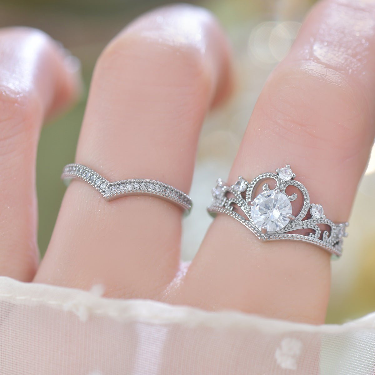 Diamond Tiara Ring Set - Gold - Plated - Abbott Atelier