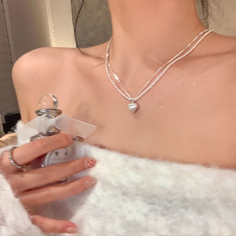 Double Strand Heart Necklace - Gold Plated - Abbott Atelier