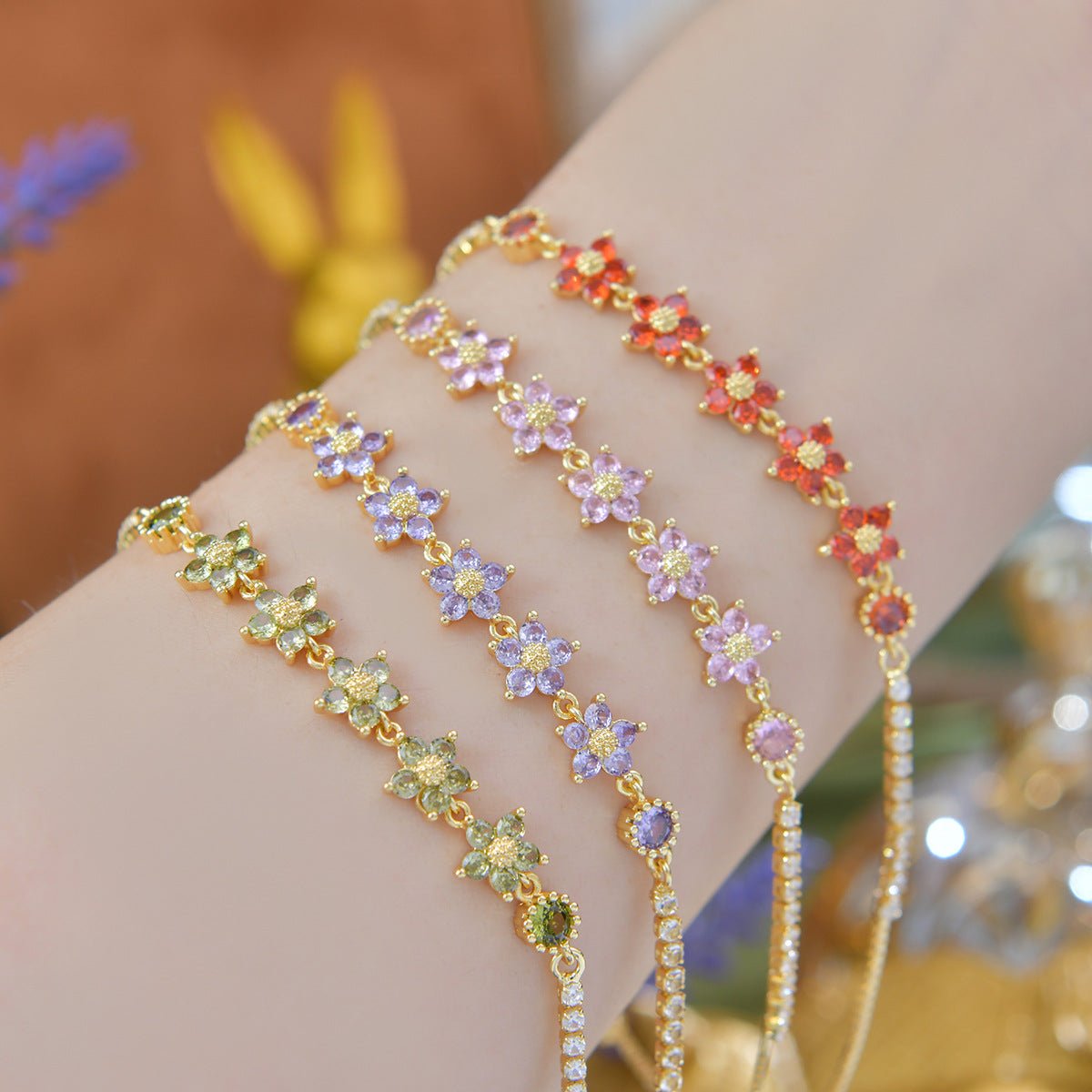 Elaria Bracelet in Green - Gold Plated - Abbott Atelier