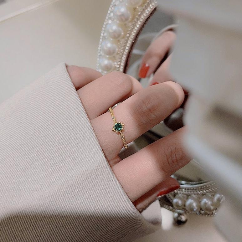 Emerald Ring (Solid Silver) - Diana - Hypoallergenic - Abbott Atelier