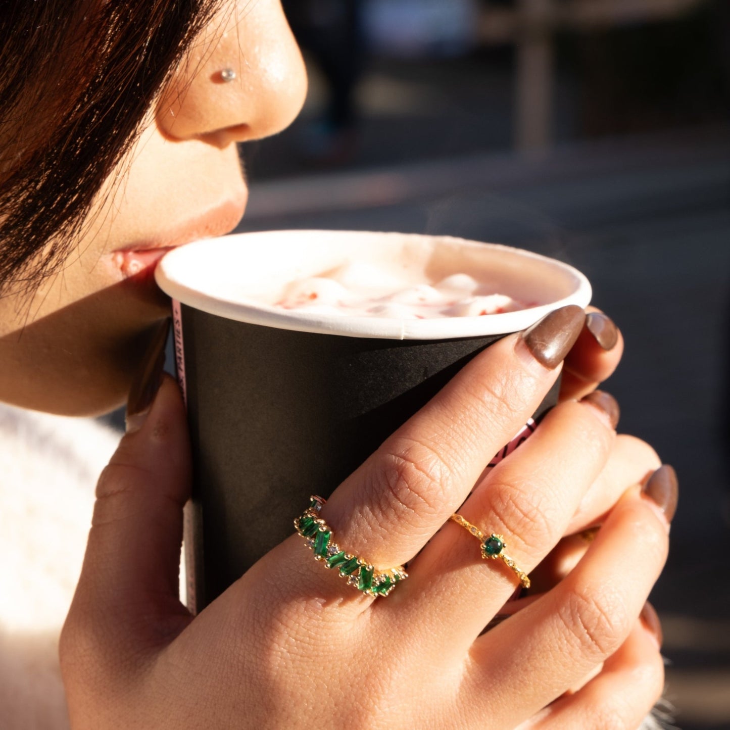 Emerald Ring (Solid Silver) - Diana - Hypoallergenic - Abbott Atelier
