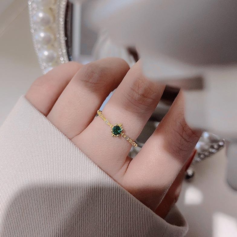 Emerald Ring (Solid Silver) - Diana - Hypoallergenic - Abbott Atelier