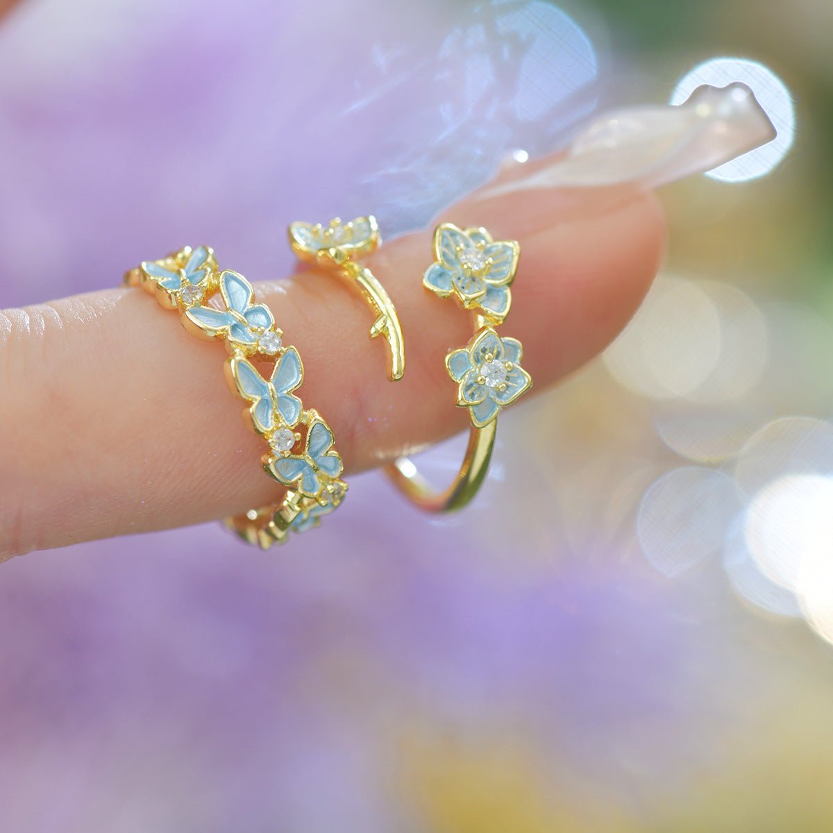 Endless Summer Ring in Blue - Gold - Plated - Abbott Atelier