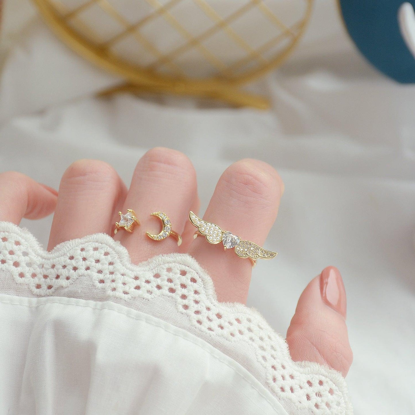 Fairy Wings Ring Set - Gold - Plated - Abbott Atelier