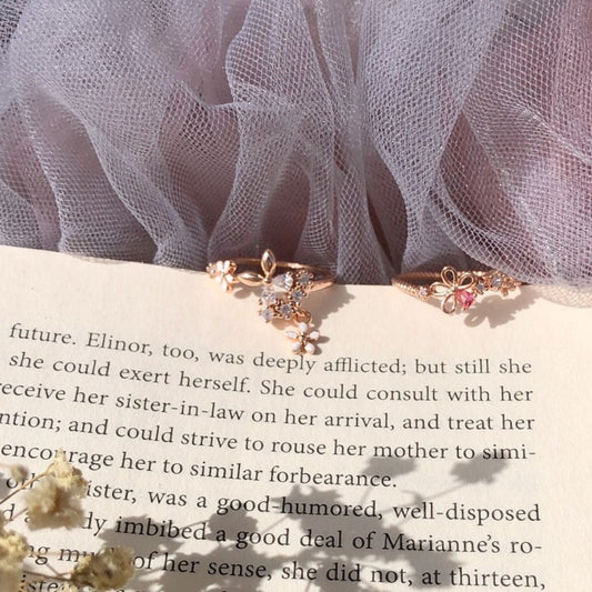 Floral Rose Gold Ring (2 Styles) - Gold - Plated - Abbott Atelier