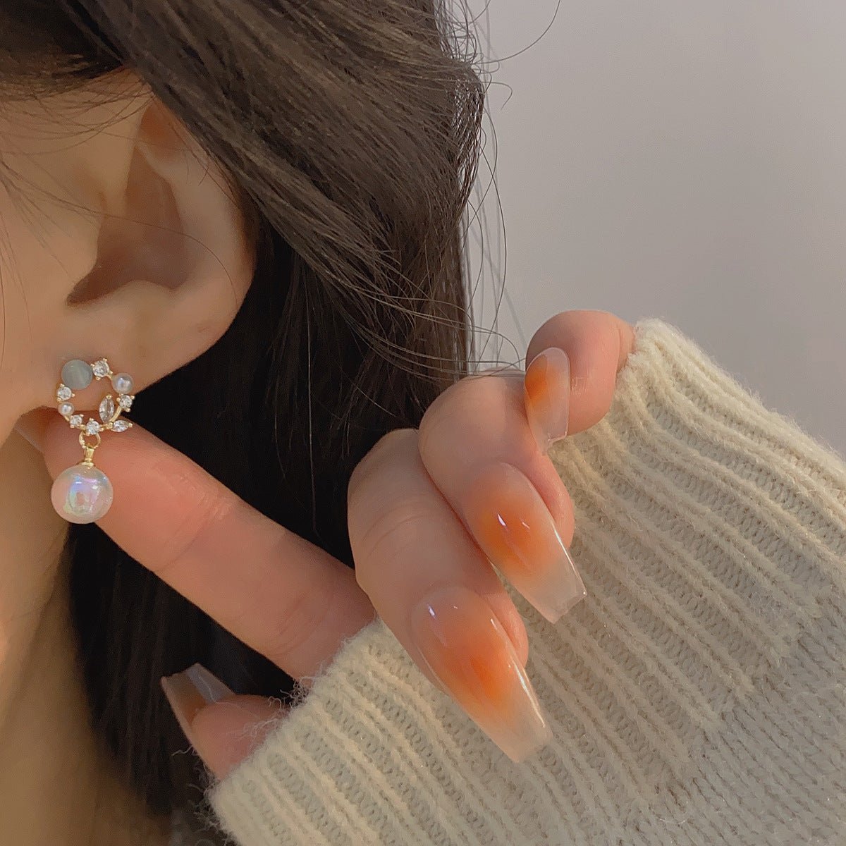 Flower Drop Earrings - Tawny - Gold - Plated - Abbott Atelier