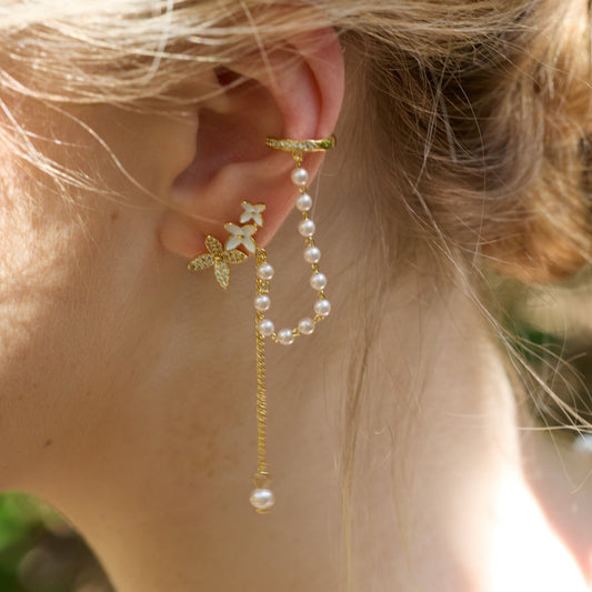 Flower Earrings and Ear Cuffs - Daniella - Hypoallergenic - Abbott Atelier