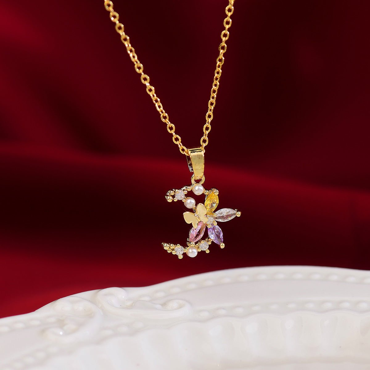 Flower Moon Necklace - Gold - Plated - Abbott Atelier