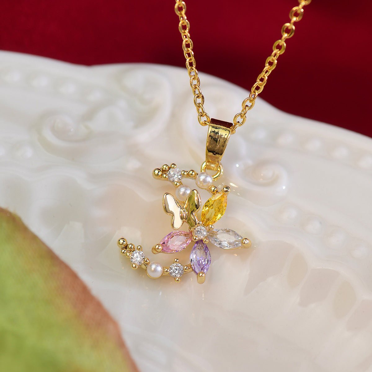 Flower Moon Necklace - Gold - Plated - Abbott Atelier