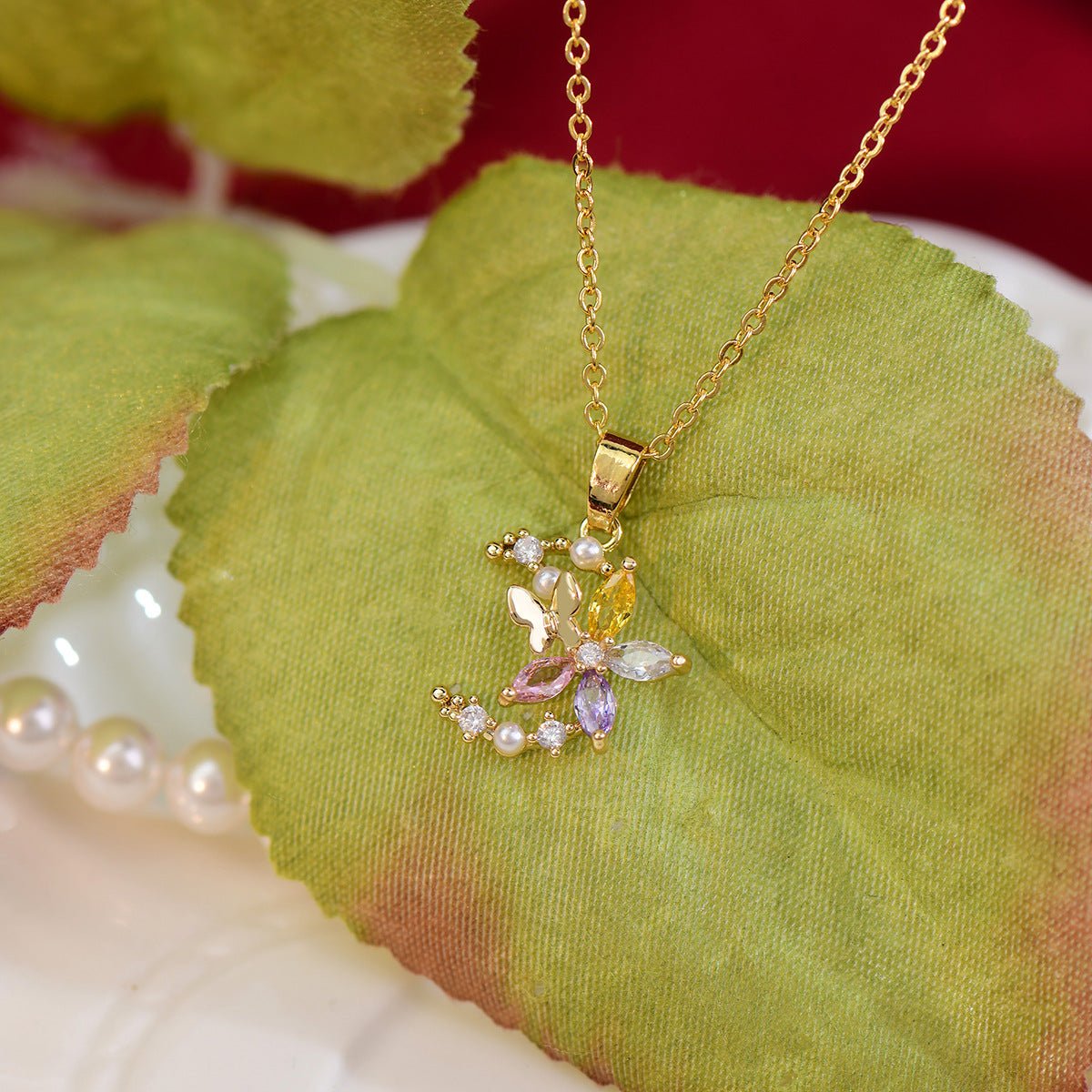 Flower Moon Necklace - Gold - Plated - Abbott Atelier