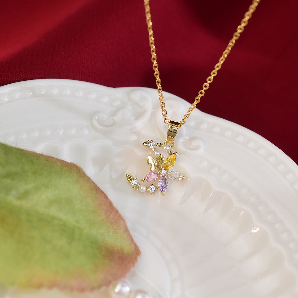 Flower Moon Necklace - Gold - Plated - Abbott Atelier