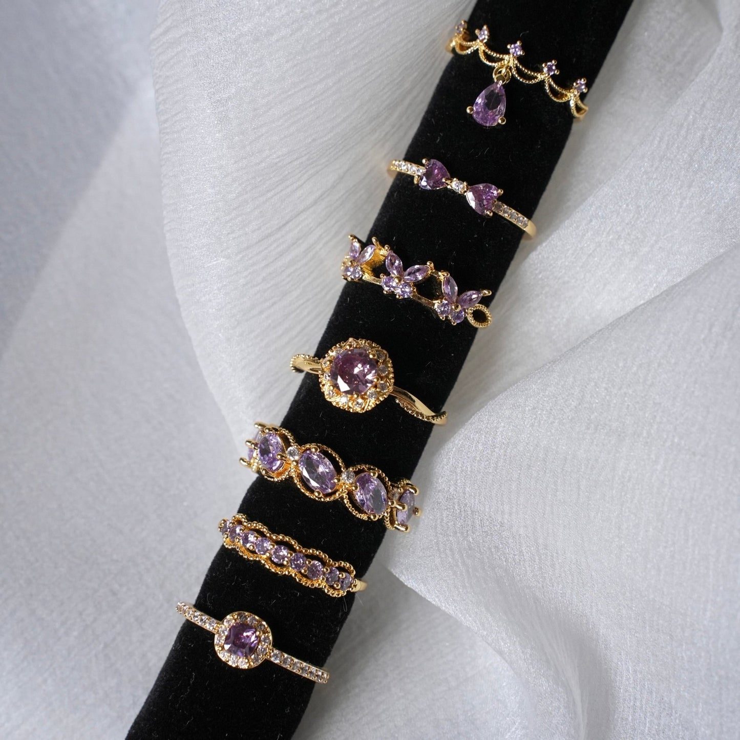 Gilded Lace Amethyst Ring - Gold-Plated - Abbott Atelier