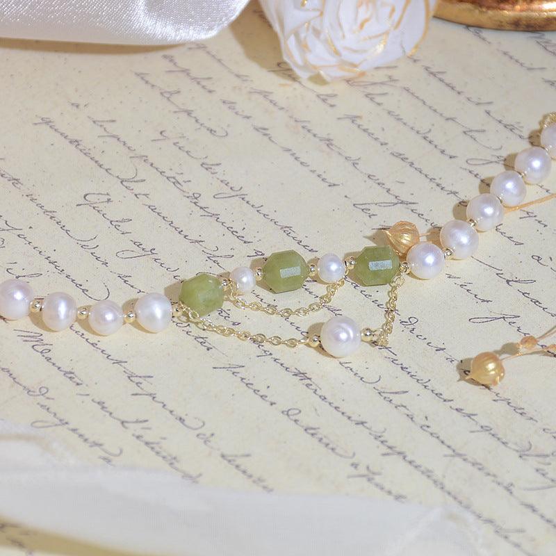Grape Jade and Pearl Bracelet - Grape Jade - Abbott Atelier