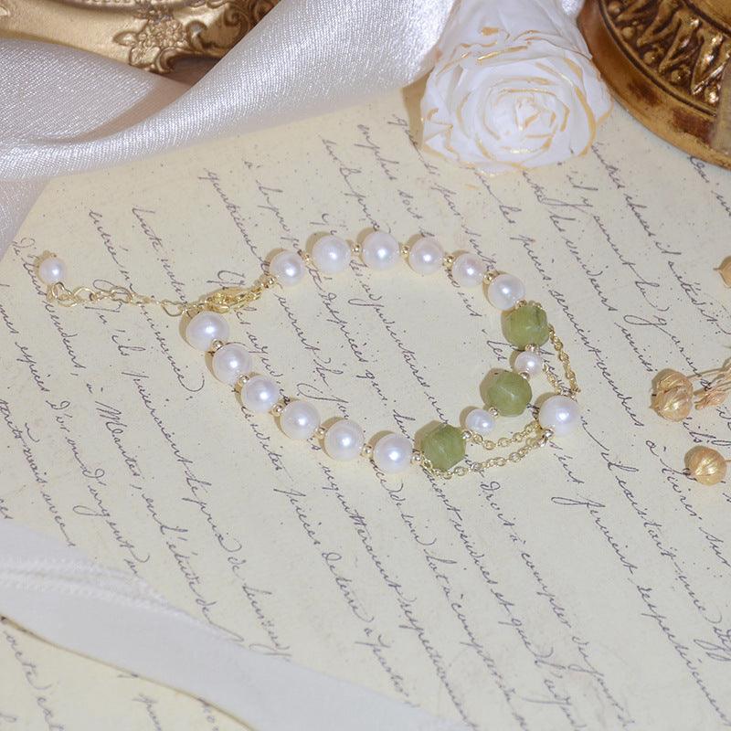 Grape Jade and Pearl Bracelet - Grape Jade - Abbott Atelier